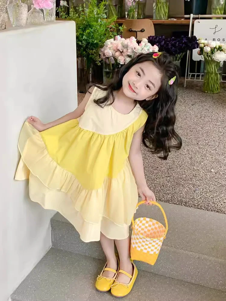2024 Summer New Arrival Girls Sleeveless O Neck Ruffles Patchwork Yellow Cute Party Princess Dress Custume 4-7T
2024 Summer New Arrival Girls Sleeveless O Neck Ruffles Patchwork Yellow Cute Party Princess Dress Custume 4-7T