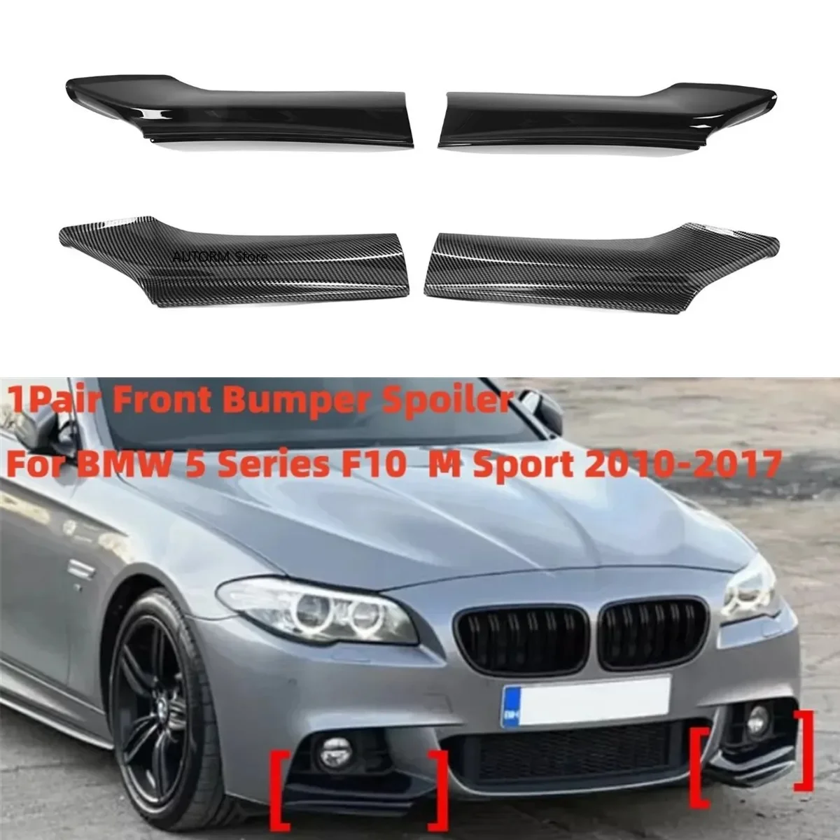 Pair Front Bumper Lip Spoiler Reduce Wind Resistance Bumper Corner Splitter For BMW 5 Series F10 F11 M Sport 520i 530 2010-2016
Pair Front Bumper Lip Spoiler Reduce Wind Resistance Bumper Corner Splitter For BMW 5 Series F10 F11 M Sport 520i 530 2010-2016