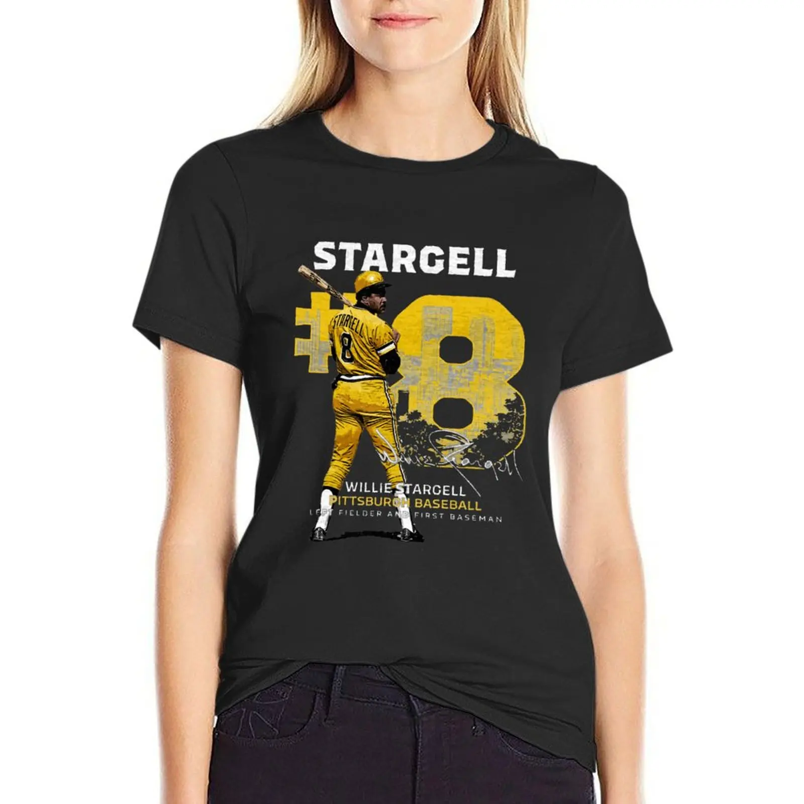 Willie Stargell Throwback Number T-Shirt animal prinfor graphics cute tops white t-shirts for Women
Willie Stargell Throwback Number T-Shirt animal prinfor graphics cute tops white t-shirts for Women