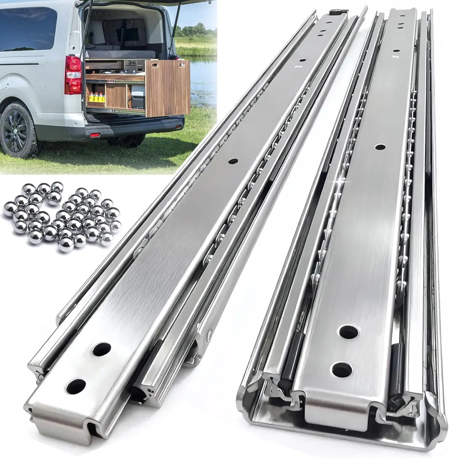 Heavy Duty Drawer Slides 200Lbs 1 Pair Full Extension Ball Bearing Sliding Rails for Cabinet Tool Box 16"
Heavy Duty Drawer Slides 200Lbs 1 Pair Full Extension Ball Bearing Sliding Rails for Cabinet Tool Box 16"