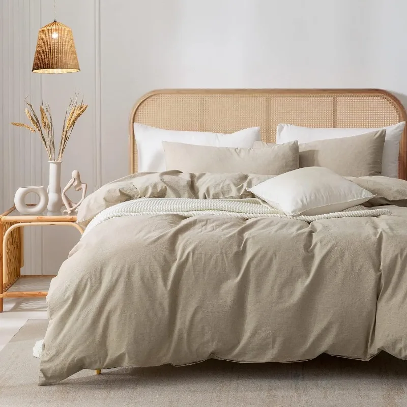 Duvet Cover Set - 100% Washed Cotton Super Soft Shabby Chic Durable 3 Pieces Home Bedding Set with Zipper Closure,
Duvet Cover Set - 100% Washed Cotton Super Soft Shabby Chic Durable 3 Pieces Home Bedding Set with Zipper Closure,