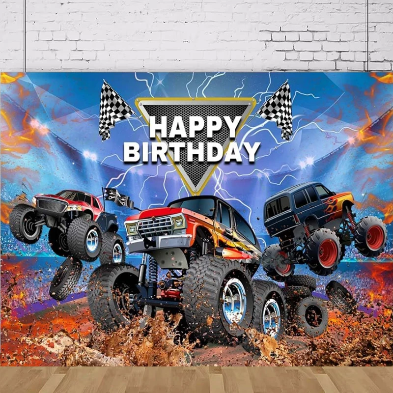 Truck Themed Photography Backdrop Monster Happy Birthday Party Jam Burning Flame Car Grave Digger Boys Kids Background Decor
Truck Themed Photography Backdrop Monster Happy Birthday Party Jam Burning Flame Car Grave Digger Boys Kids Background Decor