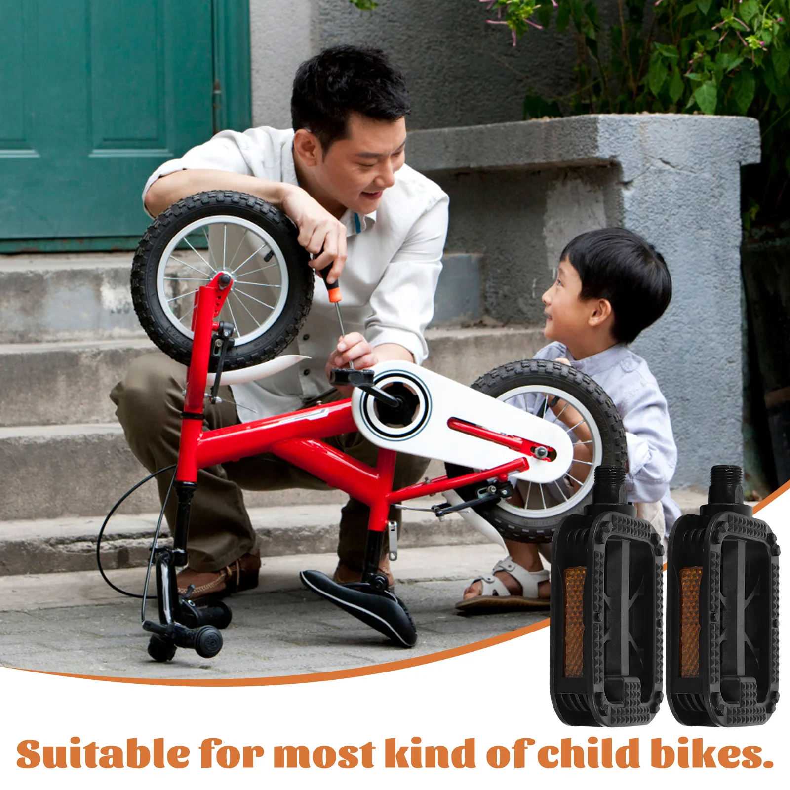 2Pairs Bike Pedal Replacement for Premium Plastic Anti-Skid Ergonomic Design Bike Accessories Repalcement Pedal
2Pairs Bike Pedal Replacement for Premium Plastic Anti-Skid Ergonomic Design Bike Accessories Repalcement Pedal