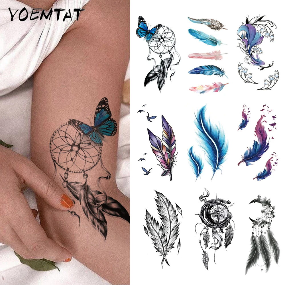 Color Dream Catcher Feather Waterproof Temporary Tattoo Sticker Butterfly Compass Body Art Arm Neck Wrist Fake Tattoos Women Men
Color Dream Catcher Feather Waterproof Temporary Tattoo Sticker Butterfly Compass Body Art Arm Neck Wrist Fake Tattoos Women Men