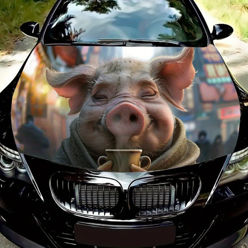 Whimsical Pig Car Hood Vinyl Wraps Decal, Auto Exterior Protective Sticker, Waterproof Self-adhesive Car Body Decoration, DIY Gr
Whimsical Pig Car Hood Vinyl Wraps Decal, Auto Exterior Protective Sticker, Waterproof Self-adhesive Car Body Decoration, DIY Gr