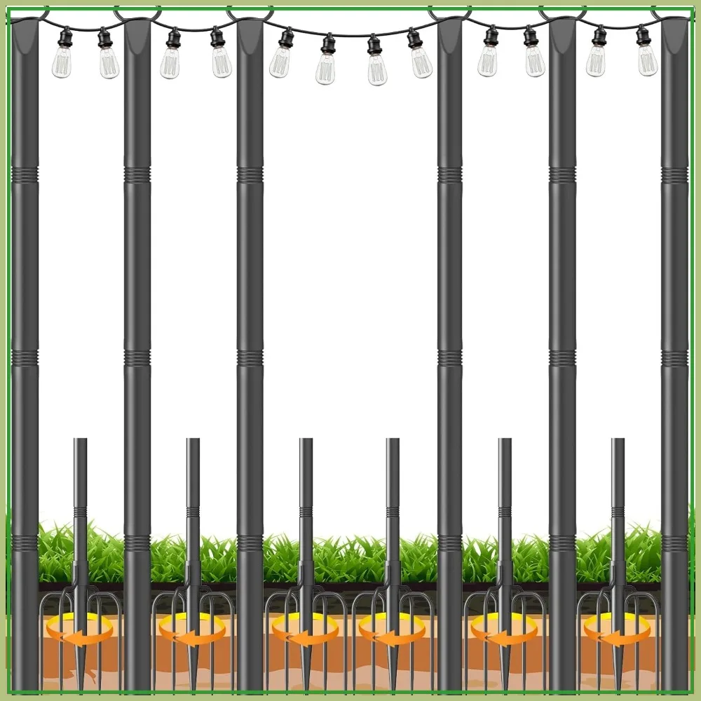 6 Pack 10Ft String Light Poles, Outdoor Hanging Light Stands with Fork & Fence Clamp for Patio Garden
6 Pack 10Ft String Light Poles, Outdoor Hanging Light Stands with Fork & Fence Clamp for Patio Garden
