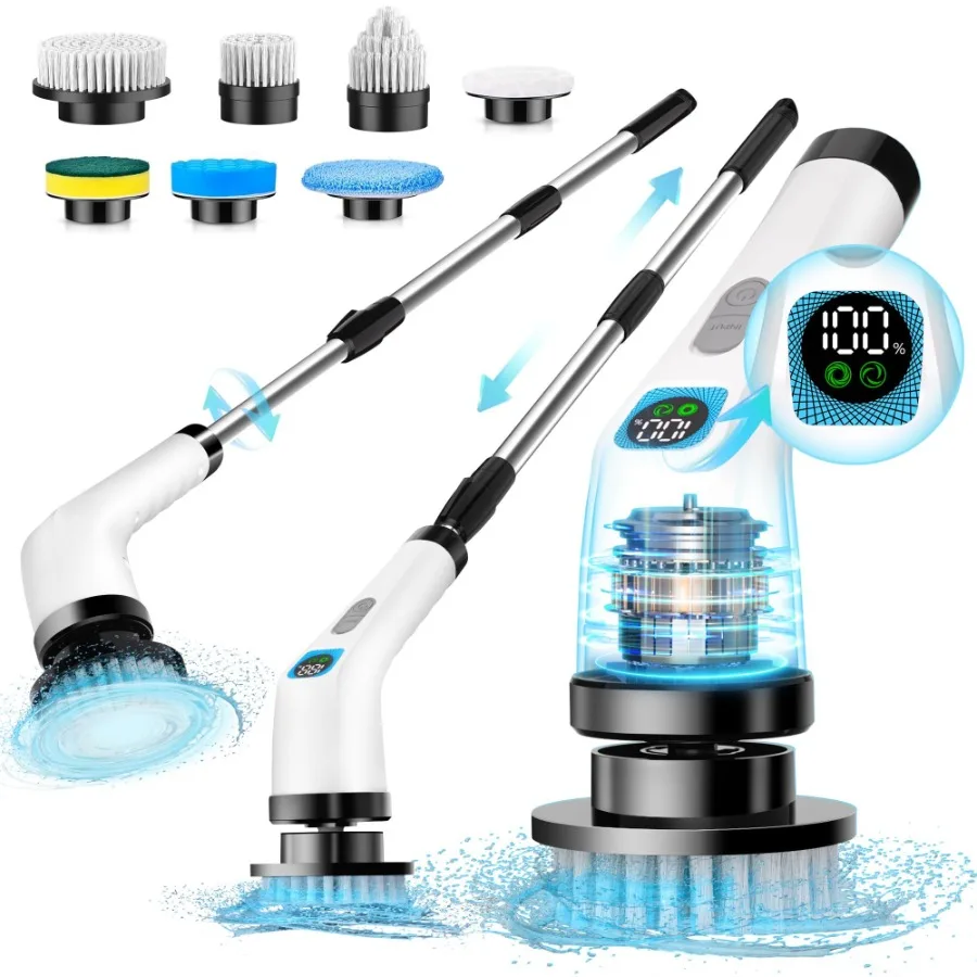 Electric Spin Scrubber for Cleaning Bathroom Floor Shower Scrubber with Long Handle Cordless Handheld Power Spin Brush IPX7 7in
Electric Spin Scrubber for Cleaning Bathroom Floor Shower Scrubber with Long Handle Cordless Handheld Power Spin Brush IPX7 7in