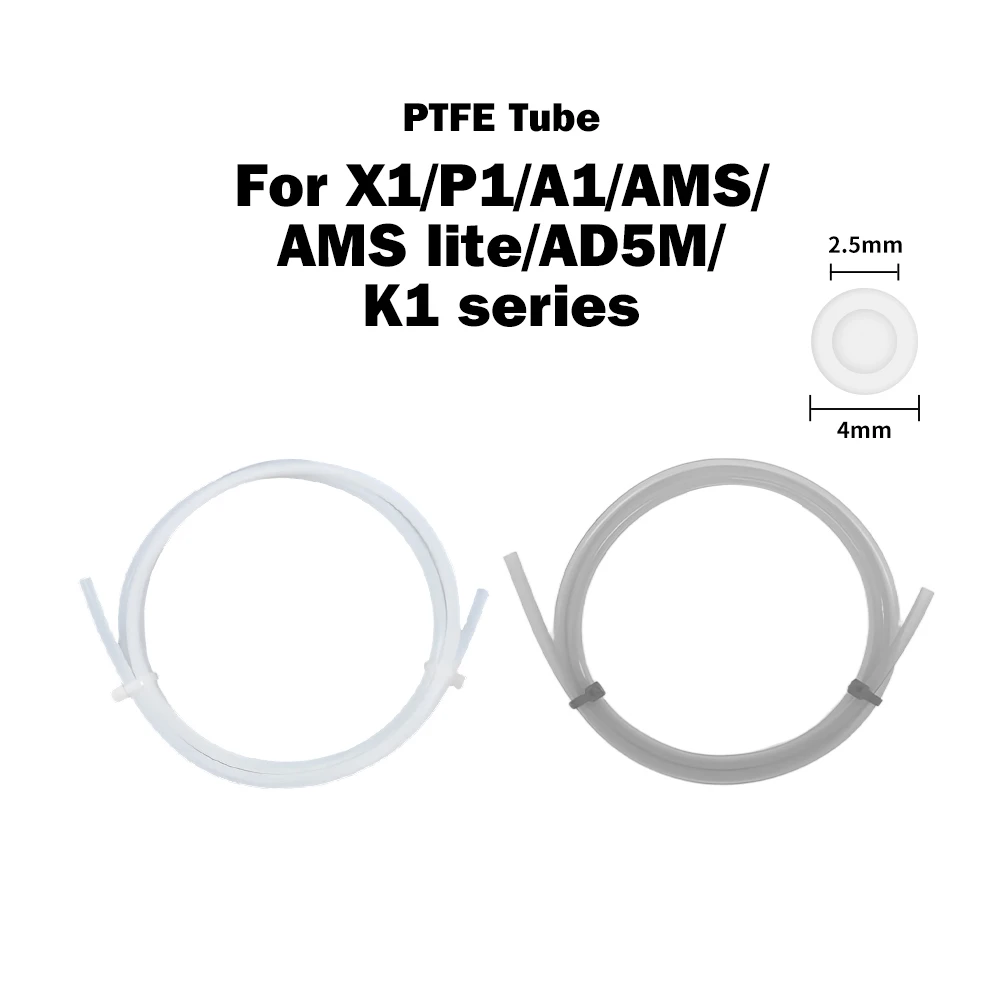 Трубка из ПТФЭ (тефлона) 1/2/5 м для лабораторного экструдера AMS A1 Mini Bowden, для филамента 1,75 мм, внутренний диаметр 2,5 мм, внешний диаметр 4 мм, для 3D-принтеров P1P, P1S, X1C
Трубка из ПТФЭ (тефлона) 1/2/5 м для лабораторного экструдера AMS A1 Mini Bowden, для филамента 1,75 мм, внутренний диаметр 2,5 мм, внешний диаметр 4 мм, для 3D-принтеров P1P, P1S, X1C