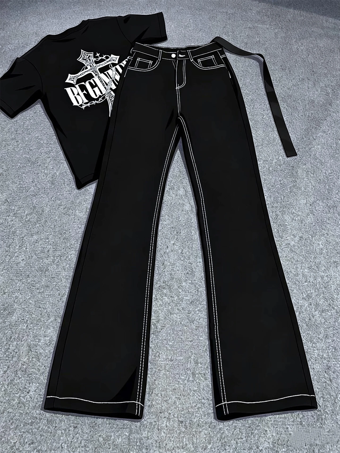 American Style Black Denim Jeans Men's Trendy High Street Vibe Straight Leg Micro Flared Long Pants CleanFit Zipper Closure C...
American Style Black Denim Jeans Men's Trendy High Street Vibe Straight Leg Micro Flared Long Pants CleanFit Zipper Closure C...