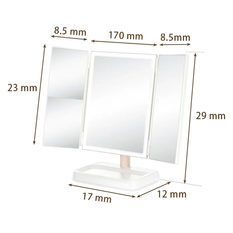 LED Folding Mirror Desktop Dormitory Large Desktop Makeup Mirror with Lamp Enlarged Small Mirror Dressing
LED Folding Mirror Desktop Dormitory Large Desktop Makeup Mirror with Lamp Enlarged Small Mirror Dressing