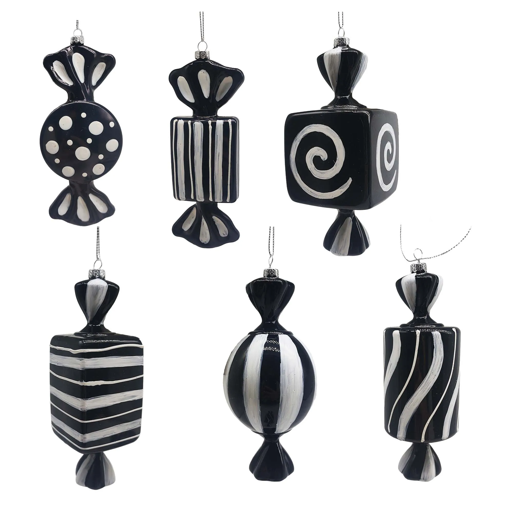 6Pcs Christmas Tree Ornaments Black and White Candy Hanging Decorations for Christmas Holiday Party Candyland Theme Home Decor
6Pcs Christmas Tree Ornaments Black and White Candy Hanging Decorations for Christmas Holiday Party Candyland Theme Home Decor