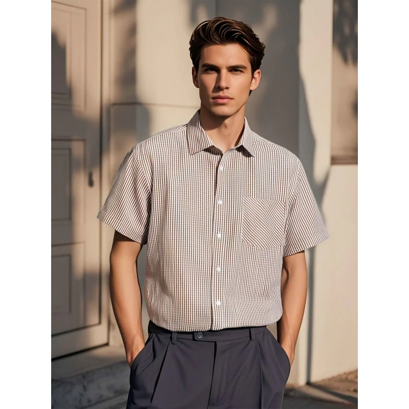 Trendy Summer Men's Simple and Elegant Striped Short Sleeve Shirt with Single-Breasted Lapel Casual Fashion Shirt
Trendy Summer Men's Simple and Elegant Striped Short Sleeve Shirt with Single-Breasted Lapel Casual Fashion Shirt