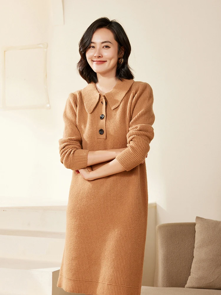 Light Luxury Autumn Winter Women Long Sweater 100% Merino Wool Ladies Knitted Pullover Dress Long Sleeve Clothing Top Jerseys
Light Luxury Autumn Winter Women Long Sweater 100% Merino Wool Ladies Knitted Pullover Dress Long Sleeve Clothing Top Jerseys