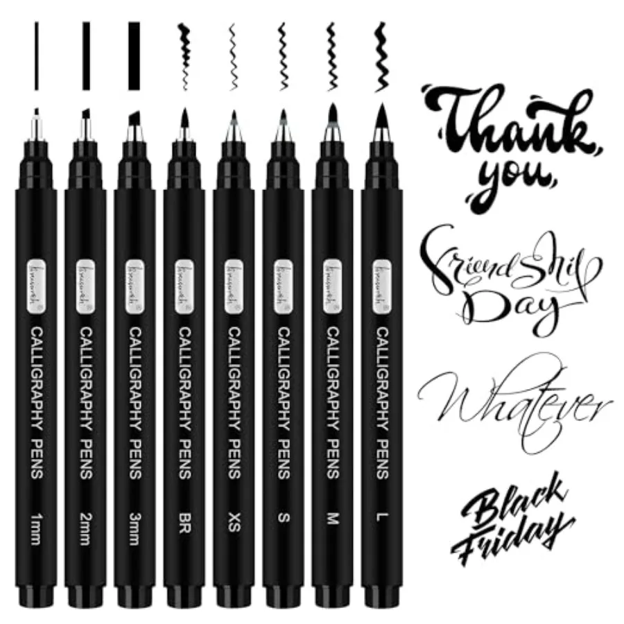 Calligraphy Pens8 Size Calligraphy Pens for Writing Brush Pens Calligraphy Set for Beginners Hand Lettering Pens
Calligraphy Pens8 Size Calligraphy Pens for Writing Brush Pens Calligraphy Set for Beginners Hand Lettering Pens