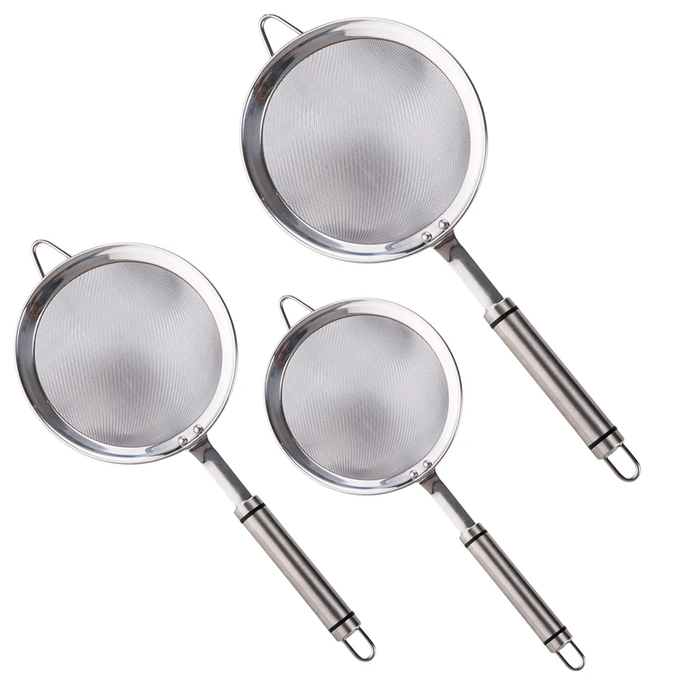 3Pcs Easy Clean Stainless Steel Fine Mesh Strainers Tea Filters Sifters Colanders For Flour Powder Spices Baking Kitchen Gadgets
3Pcs Easy Clean Stainless Steel Fine Mesh Strainers Tea Filters Sifters Colanders For Flour Powder Spices Baking Kitchen Gadgets