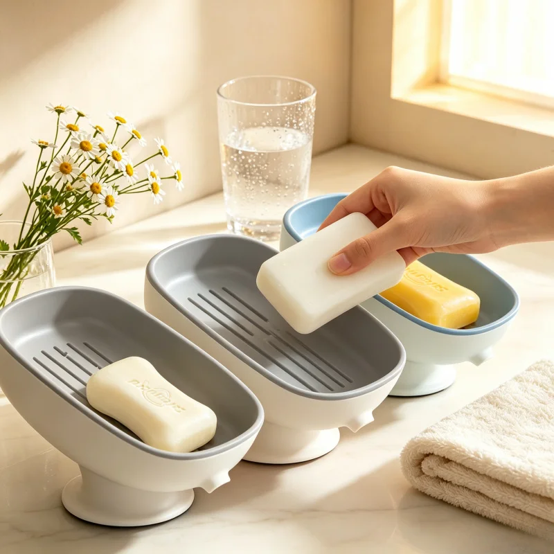 1Pcs Self Draining Soap Dish Holder Super Suction Portable Soap Container Bathroom Accessories
1Pcs Self Draining Soap Dish Holder Super Suction Portable Soap Container Bathroom Accessories