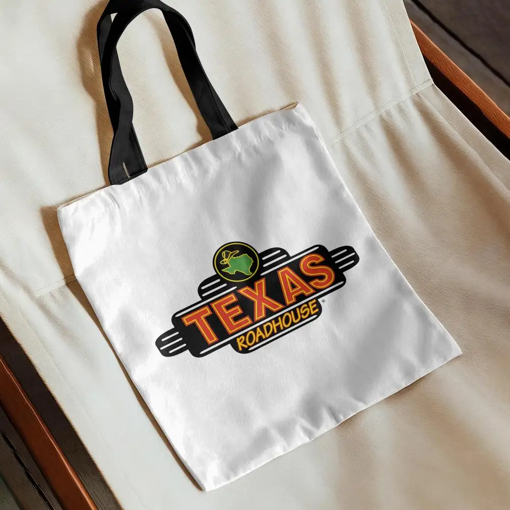 Сумки для хранения T-Texas Roadhouse, холщовая сумка с двусторонним принтом, легкая повседневная сумка для покупок, экологически чистая.
Сумки для хранения T-Texas Roadhouse, холщовая сумка с двусторонним принтом, легкая повседневная сумка для покупок, экологически чистая.