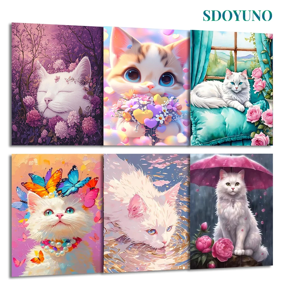 SDOYUNO Painting By Numbers Draw For Adults Animals white cat Picture Frame On Canvas hobby Drawing Color Markers Crafts Oil Art
SDOYUNO Painting By Numbers Draw For Adults Animals white cat Picture Frame On Canvas hobby Drawing Color Markers Crafts Oil Art