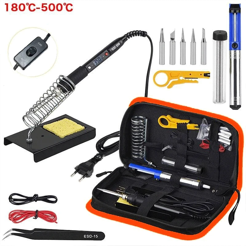Electric Soldering Iron Kits With Digital Display, Adjustable Temperature, Ceramic Heating, Electronic Welding Tools, 60W, 80W
Electric Soldering Iron Kits With Digital Display, Adjustable Temperature, Ceramic Heating, Electronic Welding Tools, 60W, 80W