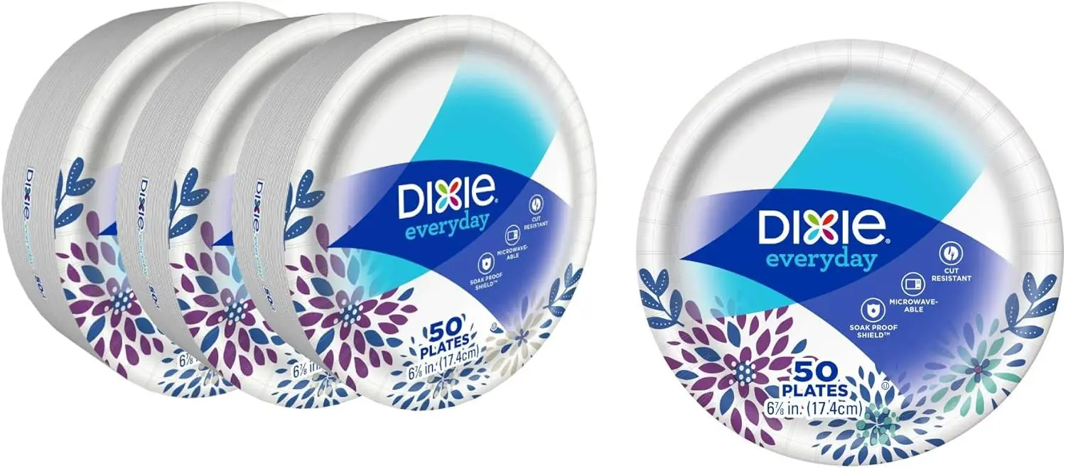 Dixie Paper Dessert Plates 6 7/8 Inch 50 Count Soak Proof Cut Resistant Microwave Safe
Dixie Paper Dessert Plates 6 7/8 Inch 50 Count Soak Proof Cut Resistant Microwave Safe