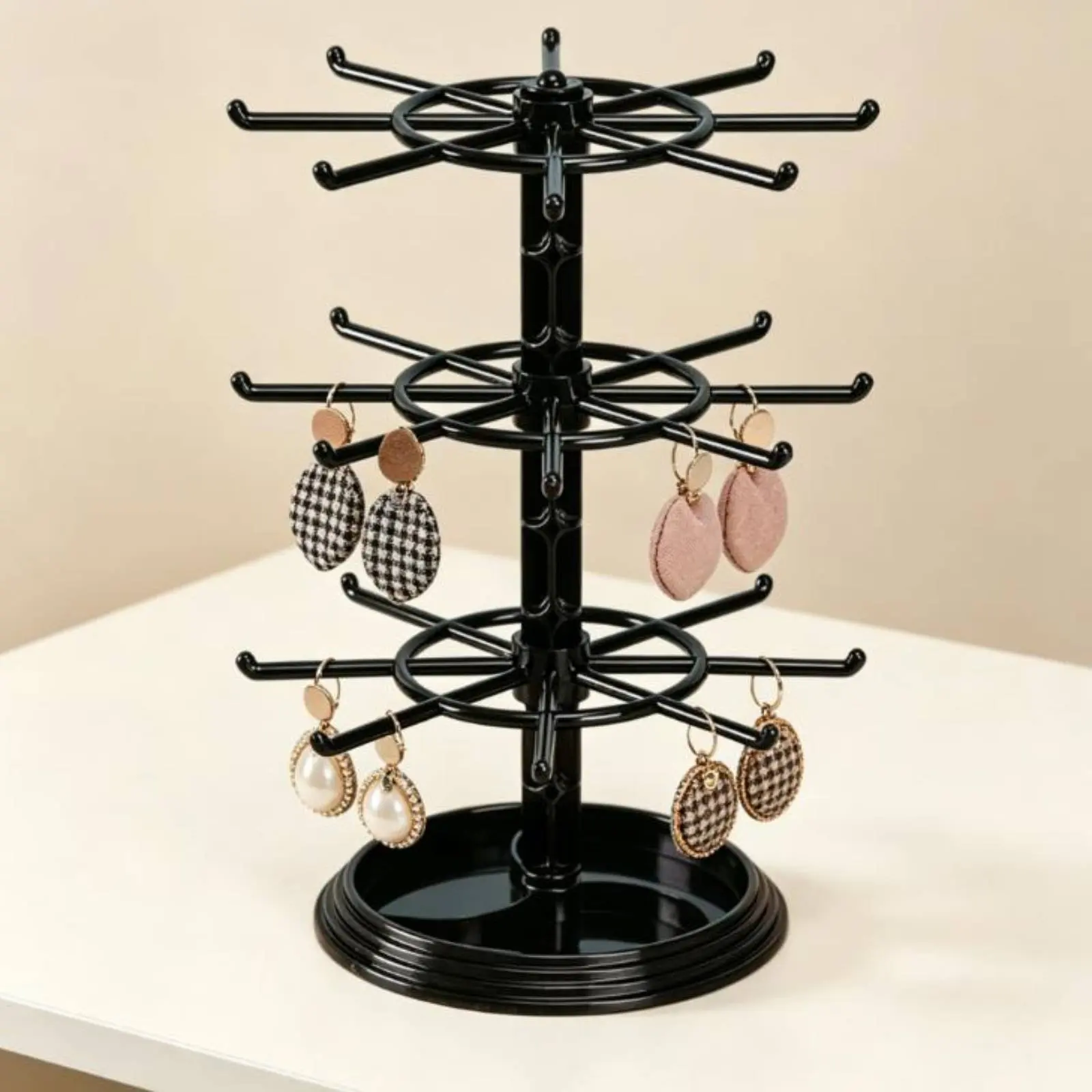Rotating Jewelry Stand 360° Rotation Tiered Accessory Display Rack Rotating Earring Tree Space Saving Desktop Earring Stand
Rotating Jewelry Stand 360° Rotation Tiered Accessory Display Rack Rotating Earring Tree Space Saving Desktop Earring Stand