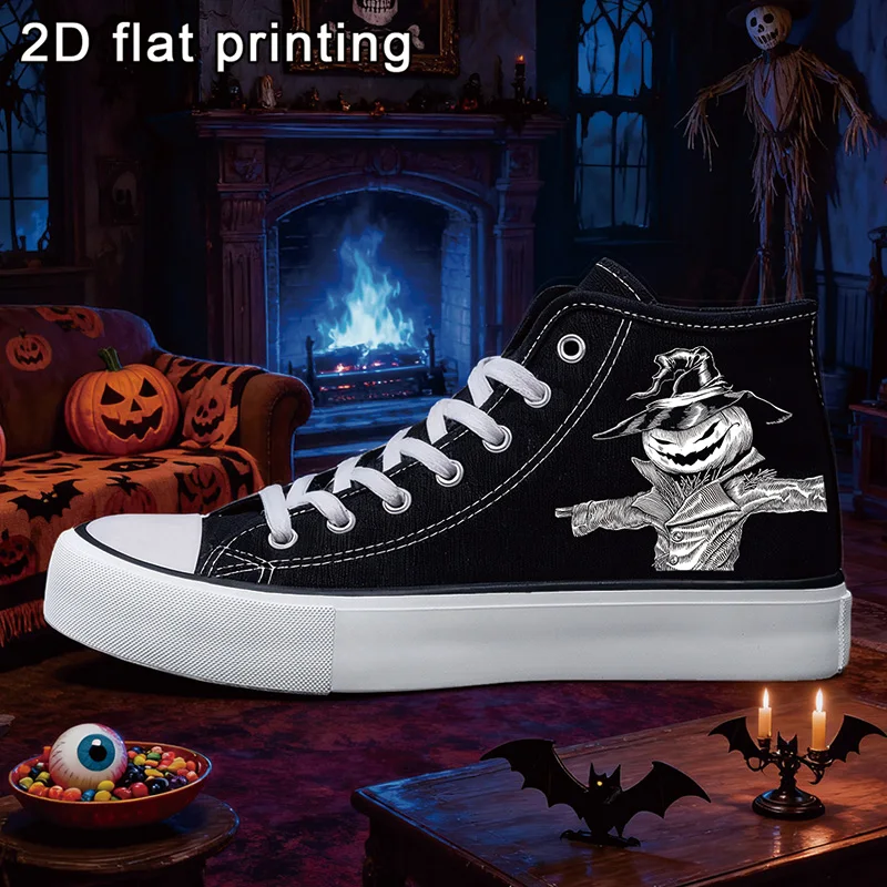 Высокие парусиновые туфли на Хэллоуин, повседневные кроссовки с темным узором, удобная повседневная обувь унисекс для вечеринок
Высокие парусиновые туфли на Хэллоуин, повседневные кроссовки с темным узором, удобная повседневная обувь унисекс для вечеринок