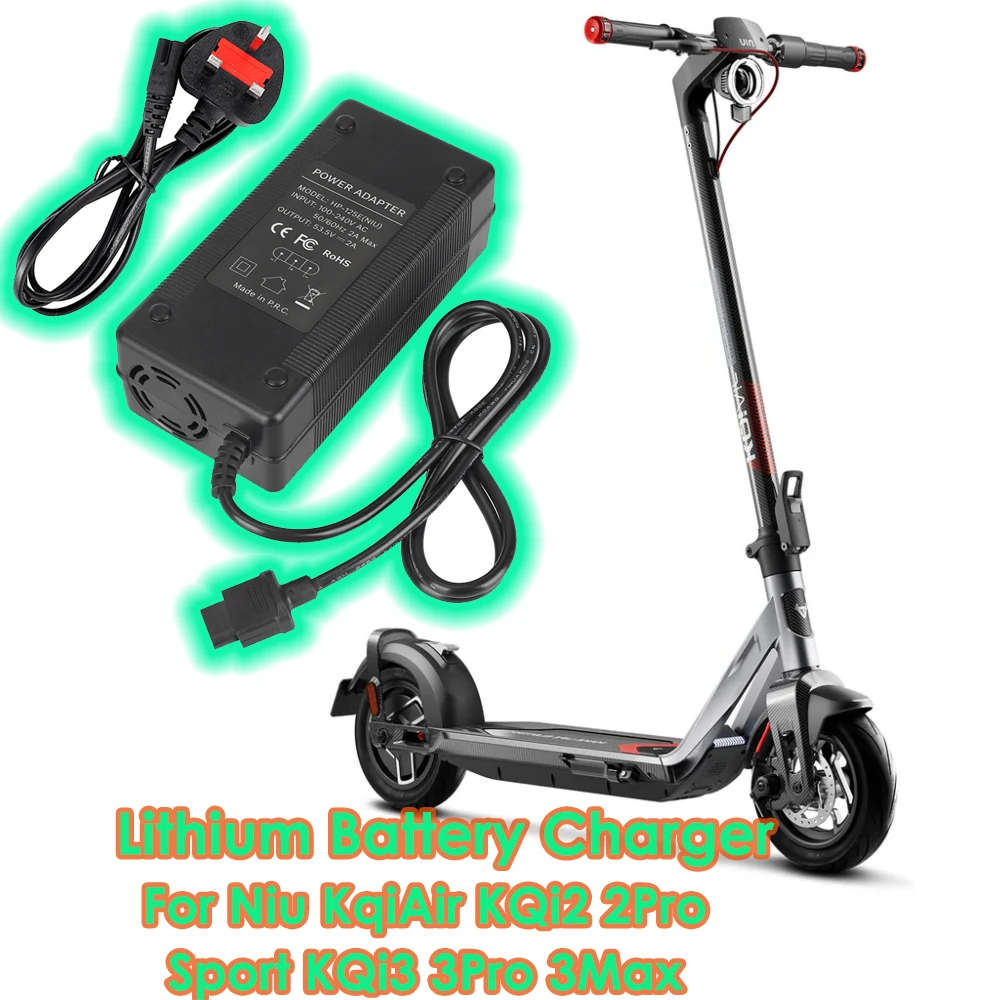 For Niu KqiAir KQi2 2Pro Sport KQi3 3Pro 3Max Electric Scooter Dustproof 53.5V 2A Lithium Battery Charger with IEC connector
For Niu KqiAir KQi2 2Pro Sport KQi3 3Pro 3Max Electric Scooter Dustproof 53.5V 2A Lithium Battery Charger with IEC connector