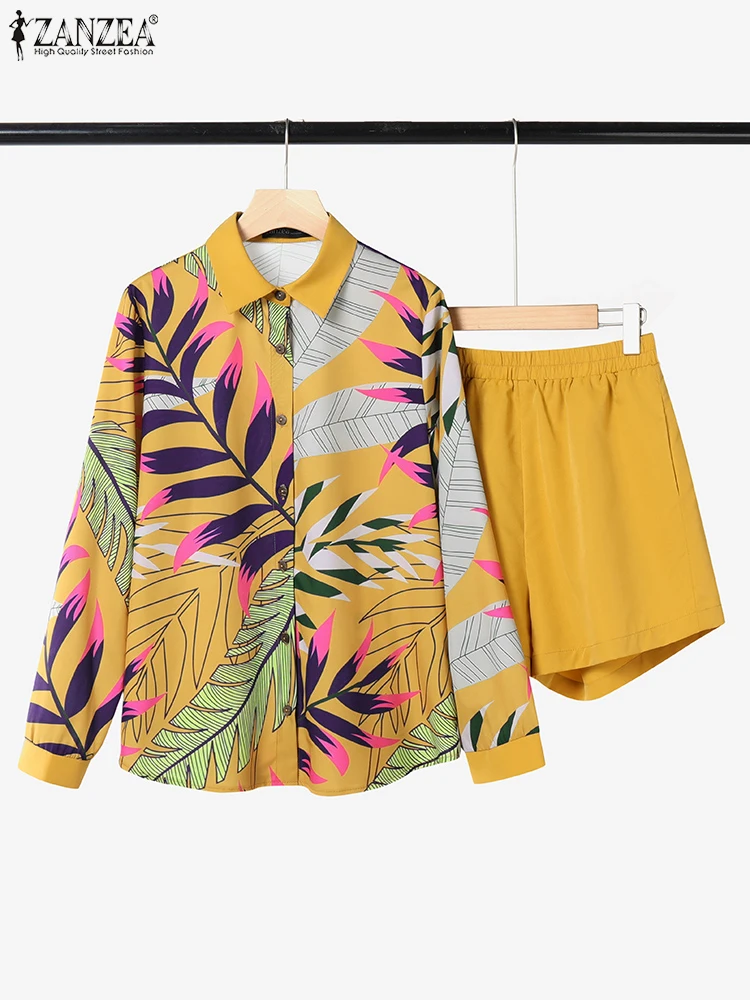 ZANZEA Printed Long Sleeve Shirts Woman 2PCS Suits Outfits Casual Elastic Waist Shorts 2025 Summer Vacation 2 Piece Short Sets
ZANZEA Printed Long Sleeve Shirts Woman 2PCS Suits Outfits Casual Elastic Waist Shorts 2025 Summer Vacation 2 Piece Short Sets