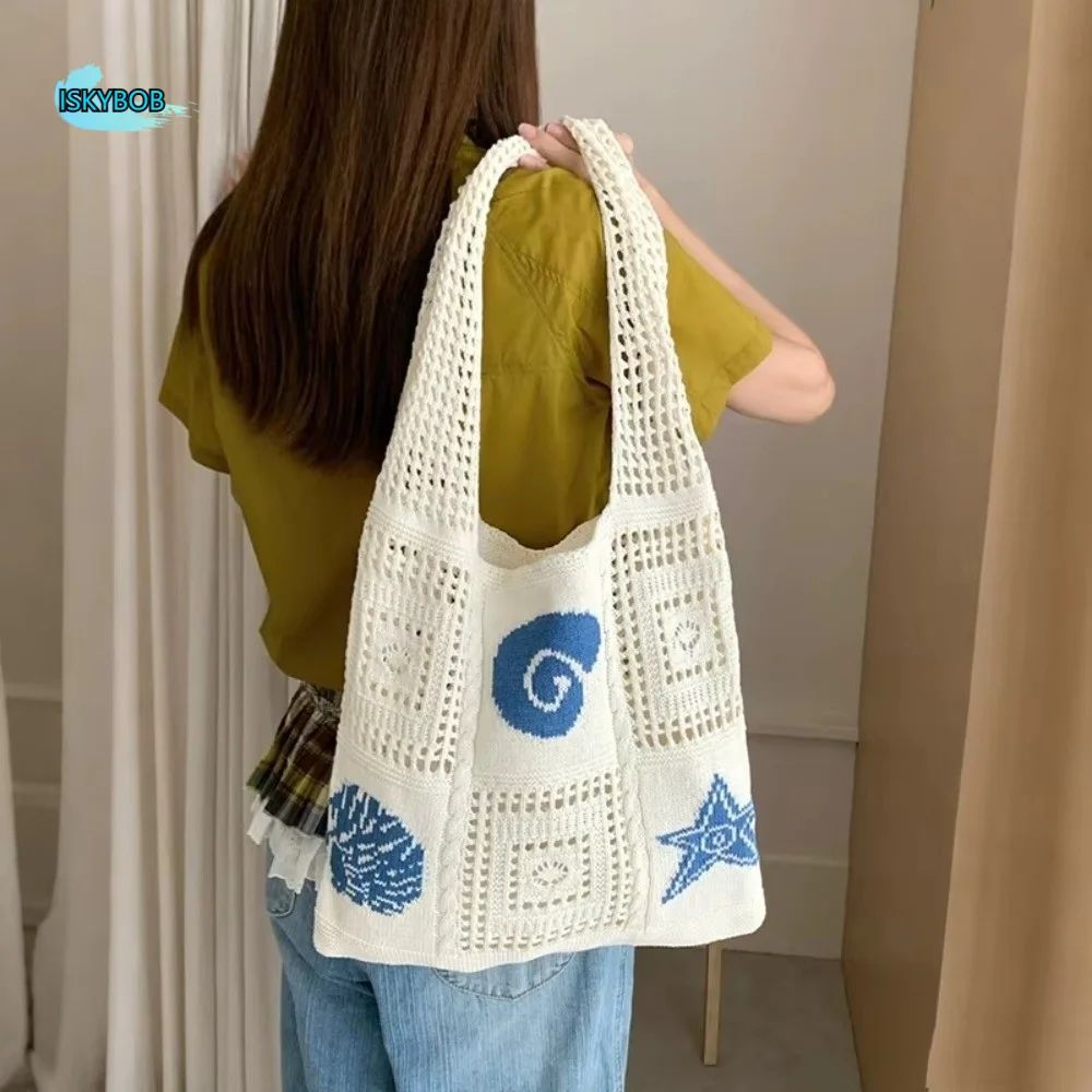 Fashion Starfish Crochet Tote Bag Shell Large Capacity Woven Shoulder Bag Korean Style Lightweight Knitting Handbag School
Fashion Starfish Crochet Tote Bag Shell Large Capacity Woven Shoulder Bag Korean Style Lightweight Knitting Handbag School