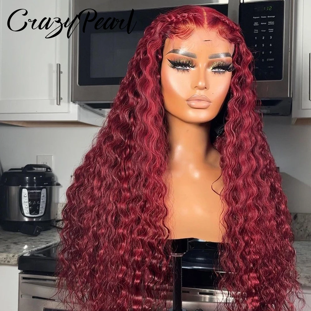 99J Burgundy Deep Wave Lace Front Wigs Human Hair 250% Density 13X6 HD Lace Frontal Pre Plucked Real Human Hair 5X5 Closure Wigs
99J Burgundy Deep Wave Lace Front Wigs Human Hair 250% Density 13X6 HD Lace Frontal Pre Plucked Real Human Hair 5X5 Closure Wigs