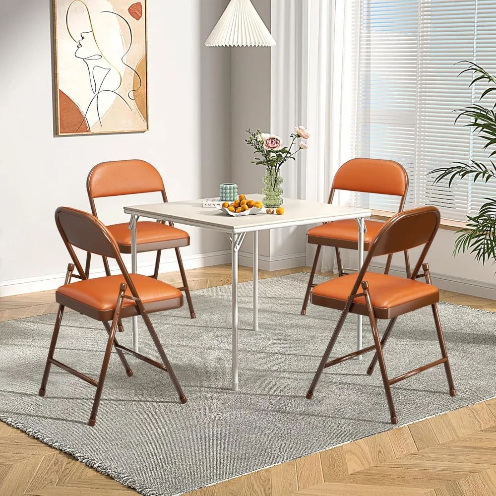 4 Pack Padded Folding Chairs with Upholstered Cushion & Back, Padded Seats for Indoor & Outdoor, Portable Stackable
4 Pack Padded Folding Chairs with Upholstered Cushion & Back, Padded Seats for Indoor & Outdoor, Portable Stackable