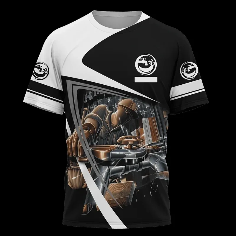 Men's Short-sleeved Crew Neck T-shirt, 3D Plumber Graphic Printed Summer Clothing, Mechanic
Men's Short-sleeved Crew Neck T-shirt, 3D Plumber Graphic Printed Summer Clothing, Mechanic