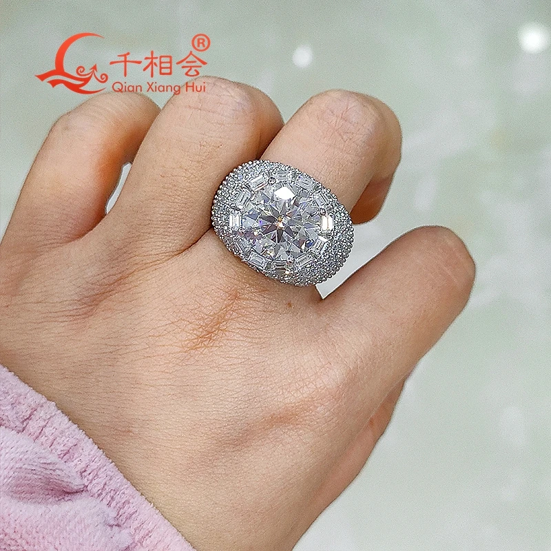 Sterling 925 Silver Hip Hop round Moissanite Ring 12mm Thick Edge Stone for Men Women Diamond Fine Jewelry
Sterling 925 Silver Hip Hop round Moissanite Ring 12mm Thick Edge Stone for Men Women Diamond Fine Jewelry