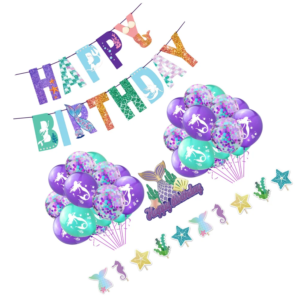 Mermaid Balloon Banner Practical Emulsion Party Supplies Decor Birthday Cake Topper Bright Colors Reusable
Mermaid Balloon Banner Practical Emulsion Party Supplies Decor Birthday Cake Topper Bright Colors Reusable