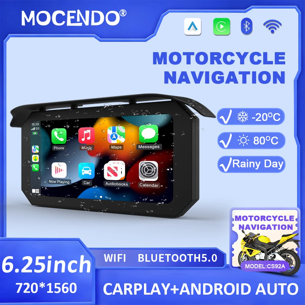6.25 Inch Portable IP67 Waterproof Motorcycle GPS Navigation with Wireless Carplay Android Auto Recorder Moto Monitor WIFI CS92A
6.25 Inch Portable IP67 Waterproof Motorcycle GPS Navigation with Wireless Carplay Android Auto Recorder Moto Monitor WIFI CS92A