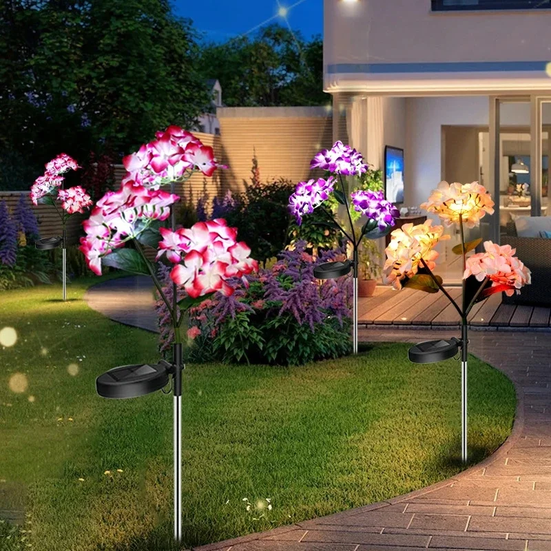 Solar 3 Heads Flower Lamp Outdoor Simulation Hydrangea LED Ground Light Garden Lawn Wedding Party Fence Decoration
Solar 3 Heads Flower Lamp Outdoor Simulation Hydrangea LED Ground Light Garden Lawn Wedding Party Fence Decoration