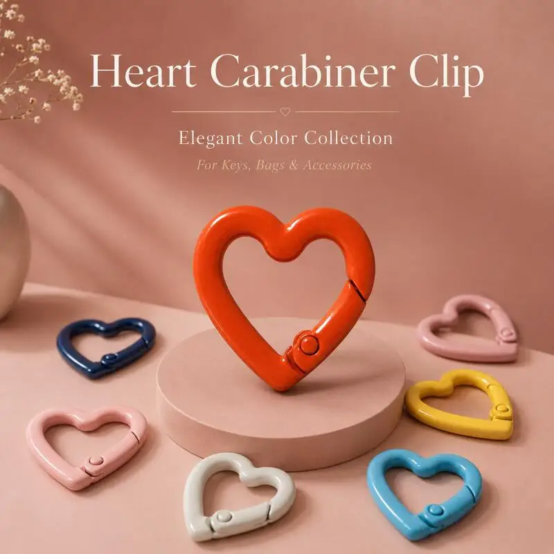 50~10Pcs Metal Heart-Shaped Spring Clasps, Openable Heart-Shaped Carabiner Keychain DIY Jewelry Clasp Connector
50~10Pcs Metal Heart-Shaped Spring Clasps, Openable Heart-Shaped Carabiner Keychain DIY Jewelry Clasp Connector