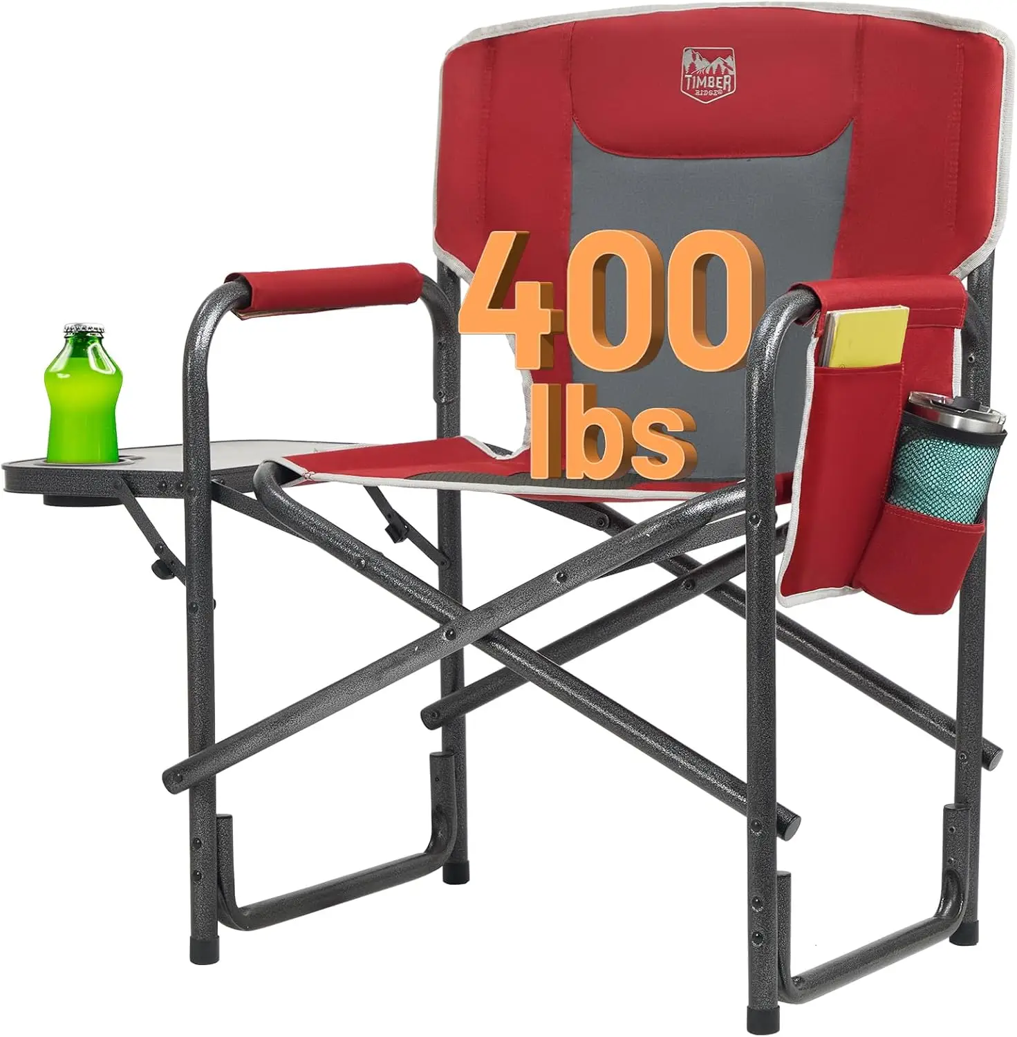 Aluminum Oversized Camping Chair, Lightweight Portable with Side Table & Pocket, Supports 400lbs, Red
Aluminum Oversized Camping Chair, Lightweight Portable with Side Table & Pocket, Supports 400lbs, Red