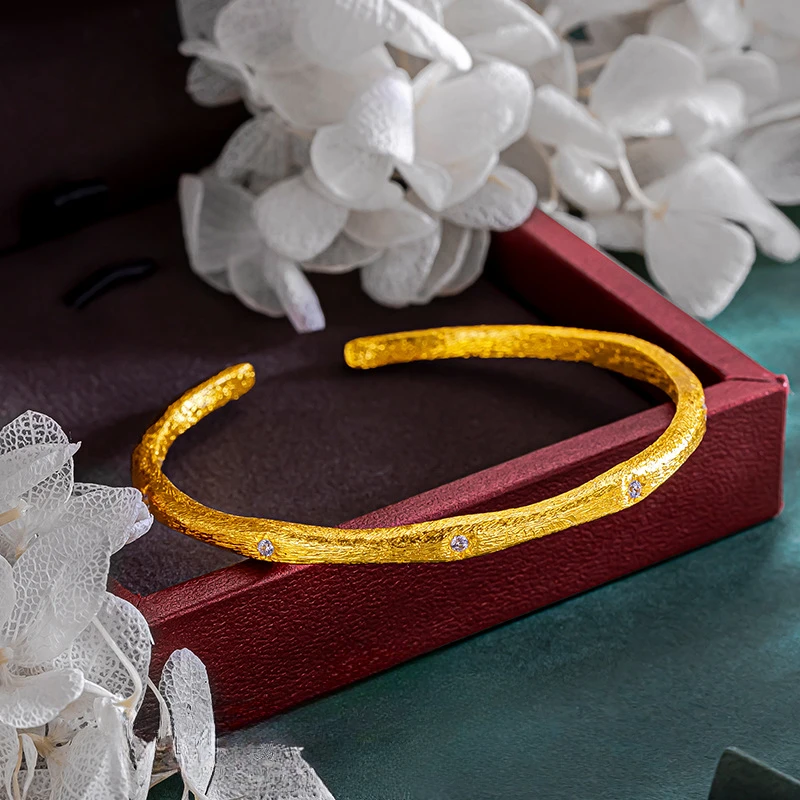 Pure K18 Gold ColorBamboo Six Pointed Star Bracelet Bangle for Women's Jewelry Open Bangle Wedding Birthday Not Fade
Pure K18 Gold ColorBamboo Six Pointed Star Bracelet Bangle for Women's Jewelry Open Bangle Wedding Birthday Not Fade