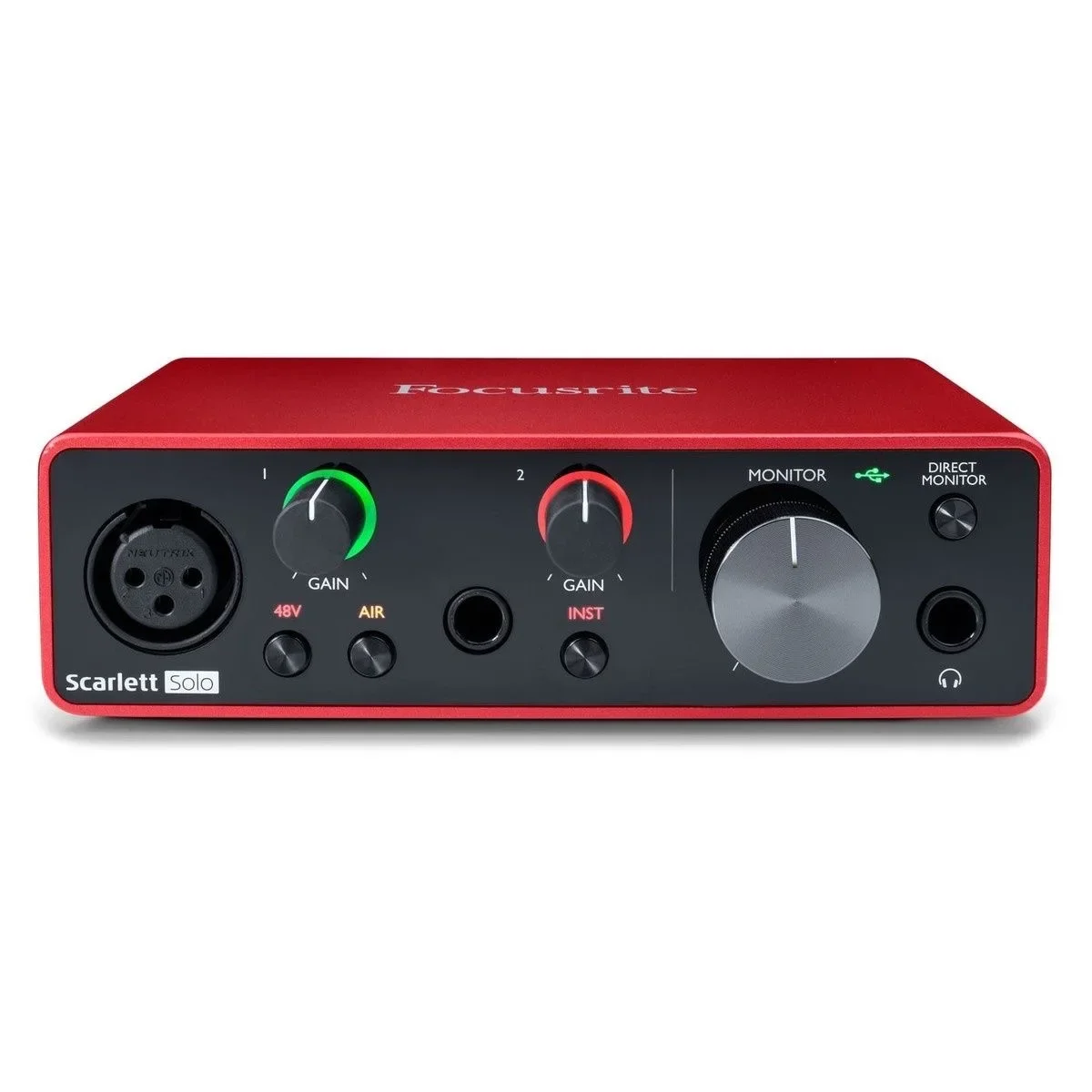 Focusrite Scarlett SOLO3 (3rd Gen) Audio Interface USB Recording Guitar Headphone External Amplifier Mic Preamp Sound Card
Focusrite Scarlett SOLO3 (3rd Gen) Audio Interface USB Recording Guitar Headphone External Amplifier Mic Preamp Sound Card
