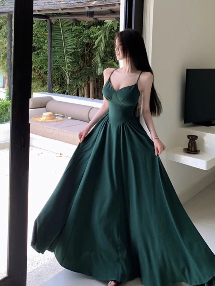 Women's Sexy Backless Elegant Dresses V-Neck Sleeveless Slim Waist Lace Up Strap Long Dress Summer Prom Female Clothes Outfits
Women's Sexy Backless Elegant Dresses V-Neck Sleeveless Slim Waist Lace Up Strap Long Dress Summer Prom Female Clothes Outfits