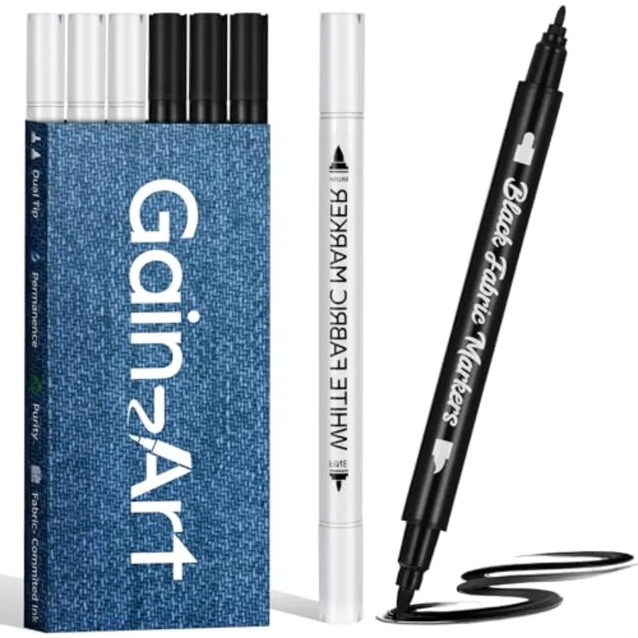 Fabric Marker for Clothes 6PCS, Wash-Resistant, No Bleed, Quick Dry Professional Dual Tip Pen, Permanent Paint for Clothing, Ca
Fabric Marker for Clothes 6PCS, Wash-Resistant, No Bleed, Quick Dry Professional Dual Tip Pen, Permanent Paint for Clothing, Ca