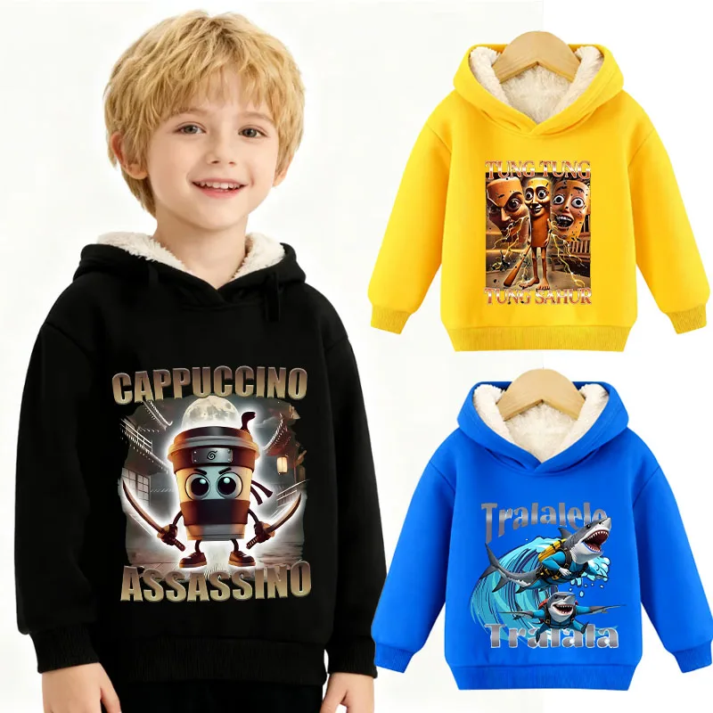 Italian Brainrot Animals Kids Sweatshirt Cappuccino Assassino Pullover Hoodies Funny Meme Cute Lamb Wool Homewear Tops Xmas Gift
Italian Brainrot Animals Kids Sweatshirt Cappuccino Assassino Pullover Hoodies Funny Meme Cute Lamb Wool Homewear Tops Xmas Gift