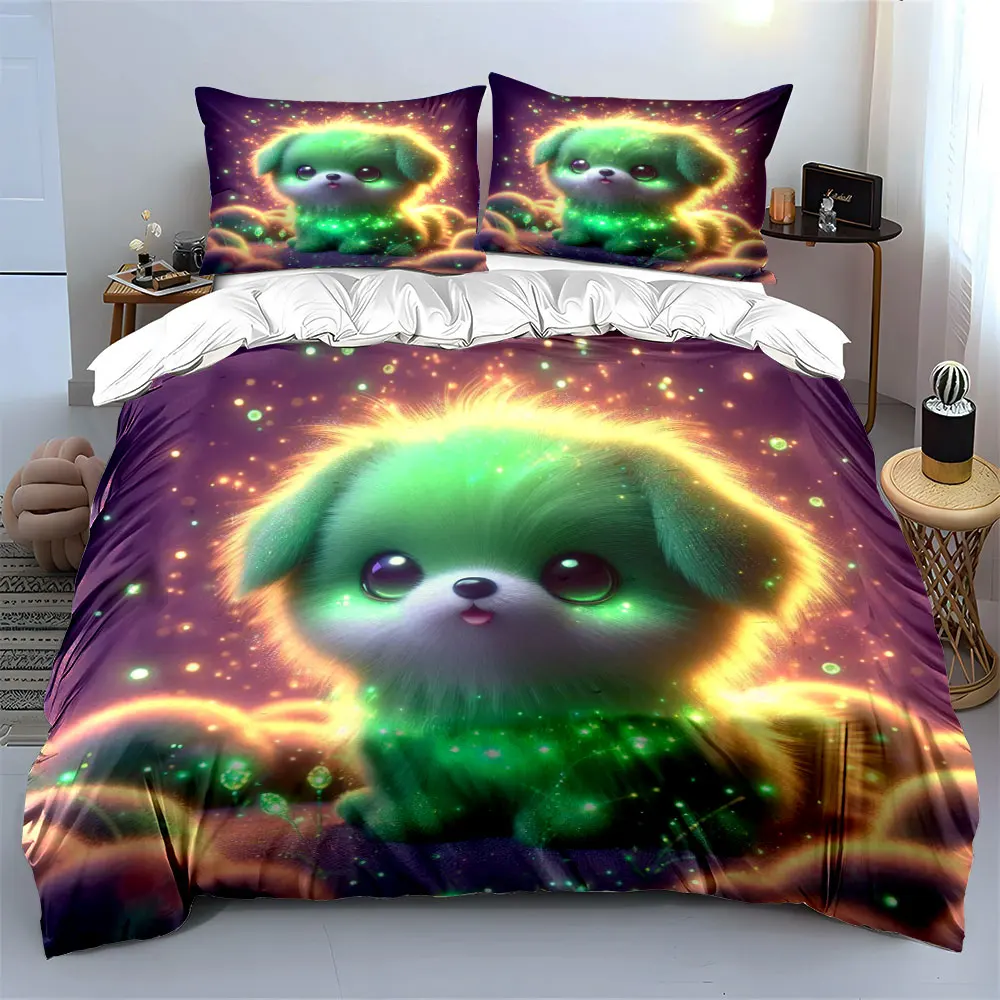 Adorable glowing green puppy Fantasy World Duvet Cover Set with 3D Printing Design Soft Polyester Bedding Set All-Season Comfort
Adorable glowing green puppy Fantasy World Duvet Cover Set with 3D Printing Design Soft Polyester Bedding Set All-Season Comfort