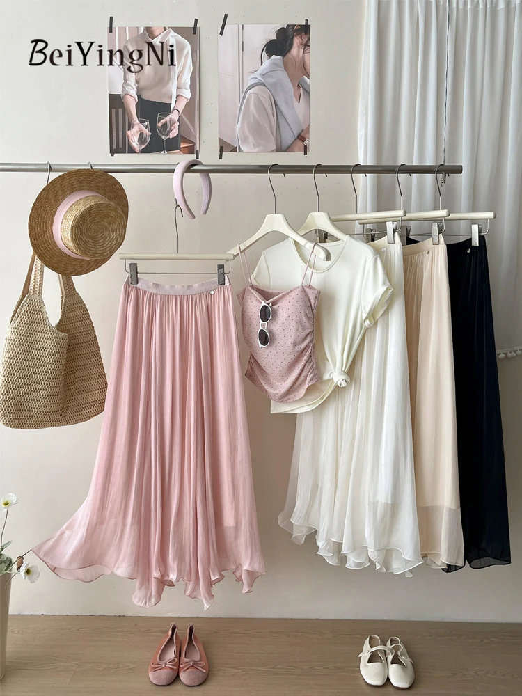 Beiyingni Casual Fashion Women's Pleated Skirts Irregular Elegant Luxury High Waist Long Skirt Female Retro Kpop Pink Skirt 2026
Beiyingni Casual Fashion Women's Pleated Skirts Irregular Elegant Luxury High Waist Long Skirt Female Retro Kpop Pink Skirt 2026