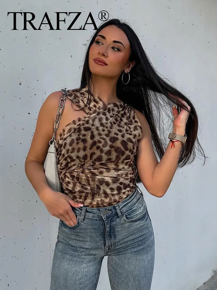 TRAFZA 2024 Summer Woman Leopard Print Bodysuits Chic Sexy Irregular Sleeveless Female Slim Jumpsuits Beach Style Woman Rompers
TRAFZA 2024 Summer Woman Leopard Print Bodysuits Chic Sexy Irregular Sleeveless Female Slim Jumpsuits Beach Style Woman Rompers