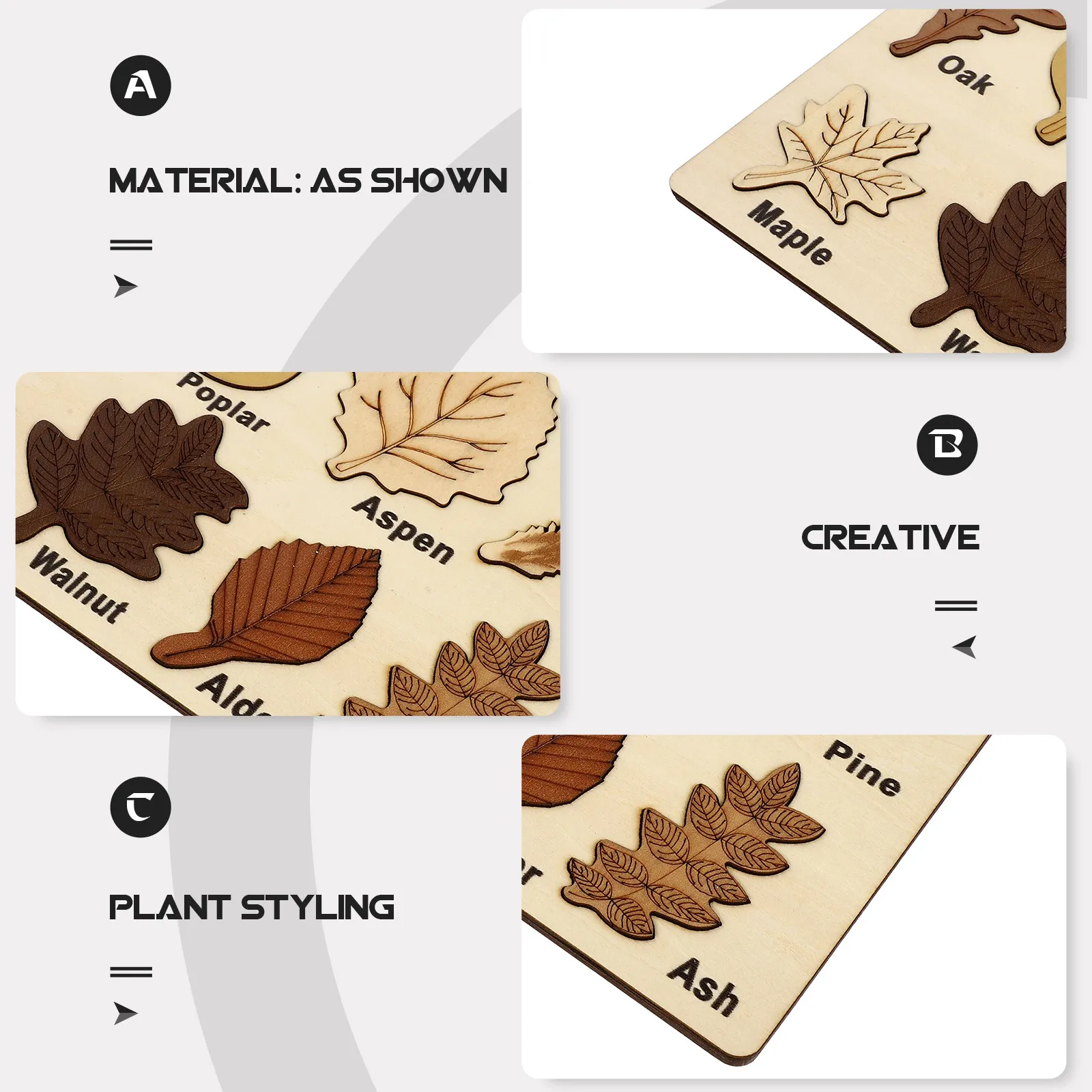 Деревянная головоломка-сортер «Листья» (1 шт.) для детей: развивающая игра Монтессори для когнитивного развития, натуральное дерево
Деревянная головоломка-сортер «Листья» (1 шт.) для детей: развивающая игра Монтессори для когнитивного развития, натуральное дерево