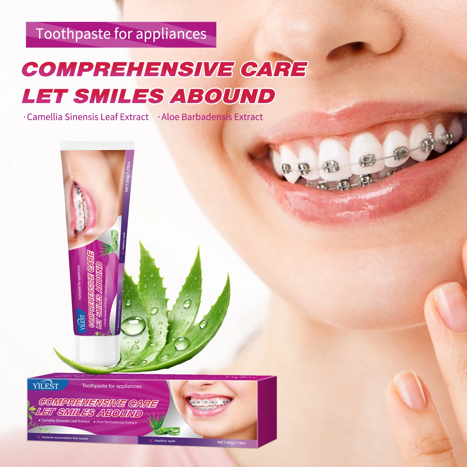 50gWhitening Toothpaste Helping Bad Breaths Stains Removing Reduces Plaque Toothpaste To Oral Care For Women Men
50gWhitening Toothpaste Helping Bad Breaths Stains Removing Reduces Plaque Toothpaste To Oral Care For Women Men