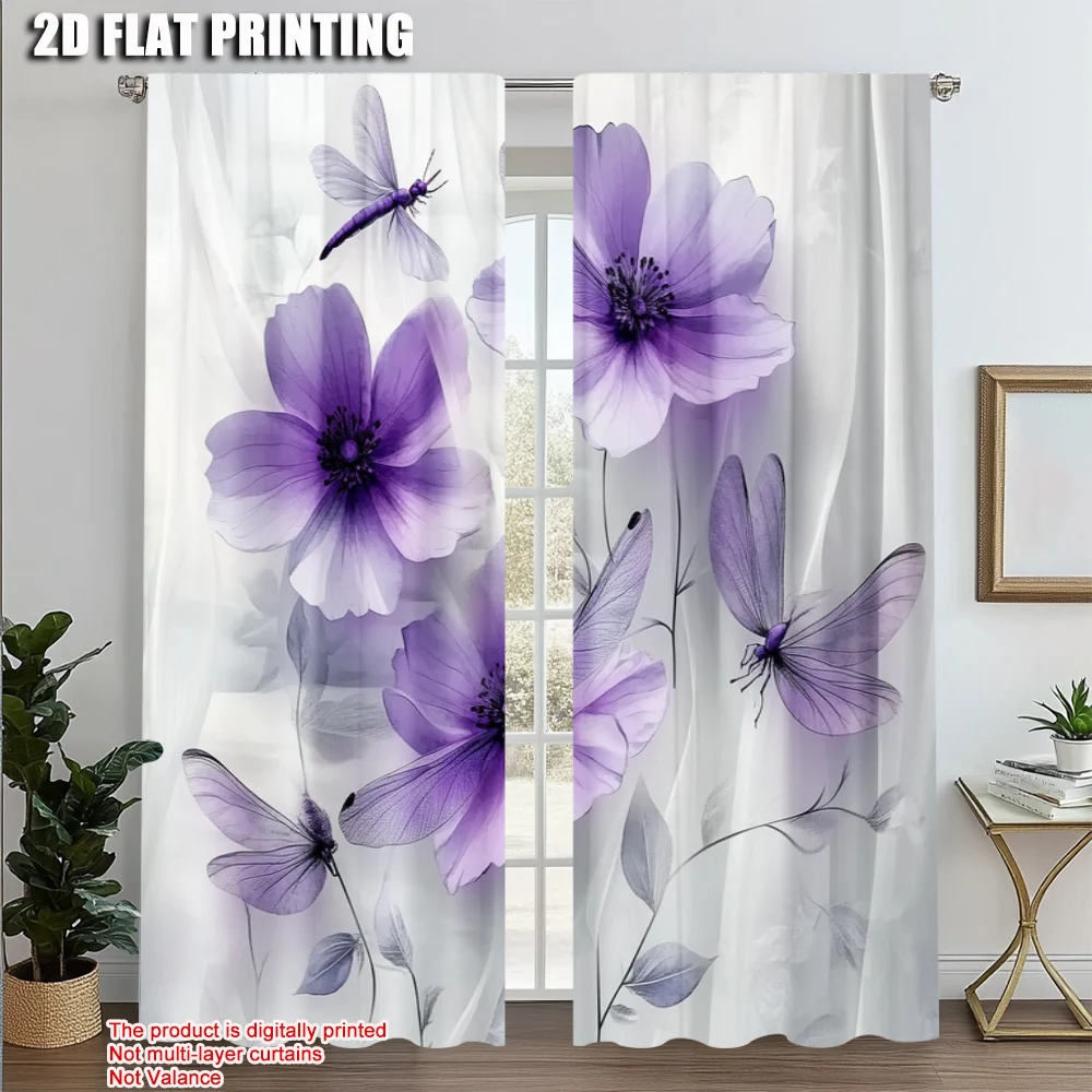 2pcs, Curtains Digital Printed 2D print Purple Floral and Dragonfly Machine Washable Fabric (without rod) Decorations Clearance
2pcs, Curtains Digital Printed 2D print Purple Floral and Dragonfly Machine Washable Fabric (without rod) Decorations Clearance