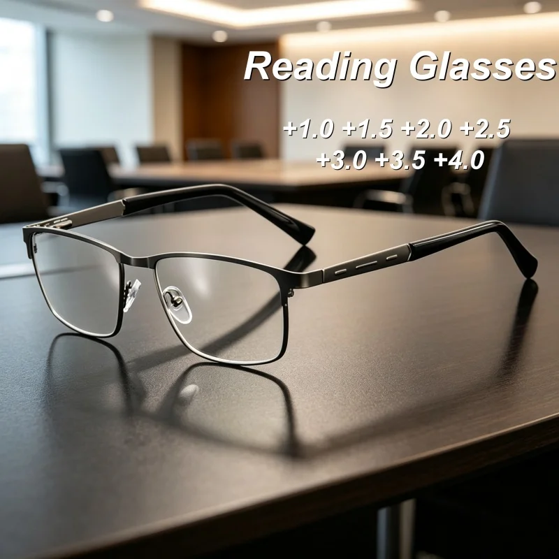 2026 New Fashionable Business Square Metal Frame Men's Reading Glasses Retro High Quality Spring Leg Anti Blue Light Glasses
2026 New Fashionable Business Square Metal Frame Men's Reading Glasses Retro High Quality Spring Leg Anti Blue Light Glasses